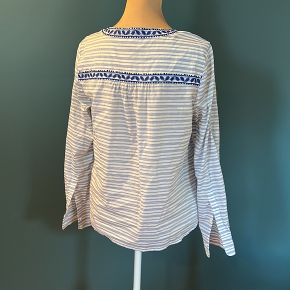 Vineyard Vines Bohemian Striped Embroidered Tunic Caftan Top Medium - Picture 4 of 4